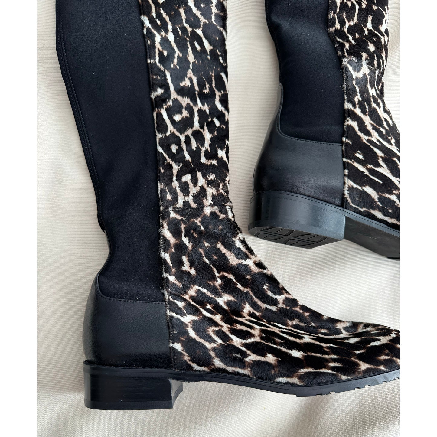 Stuart Weitzman Leopard Calf Hair Over the Knee Boot, size 9.5