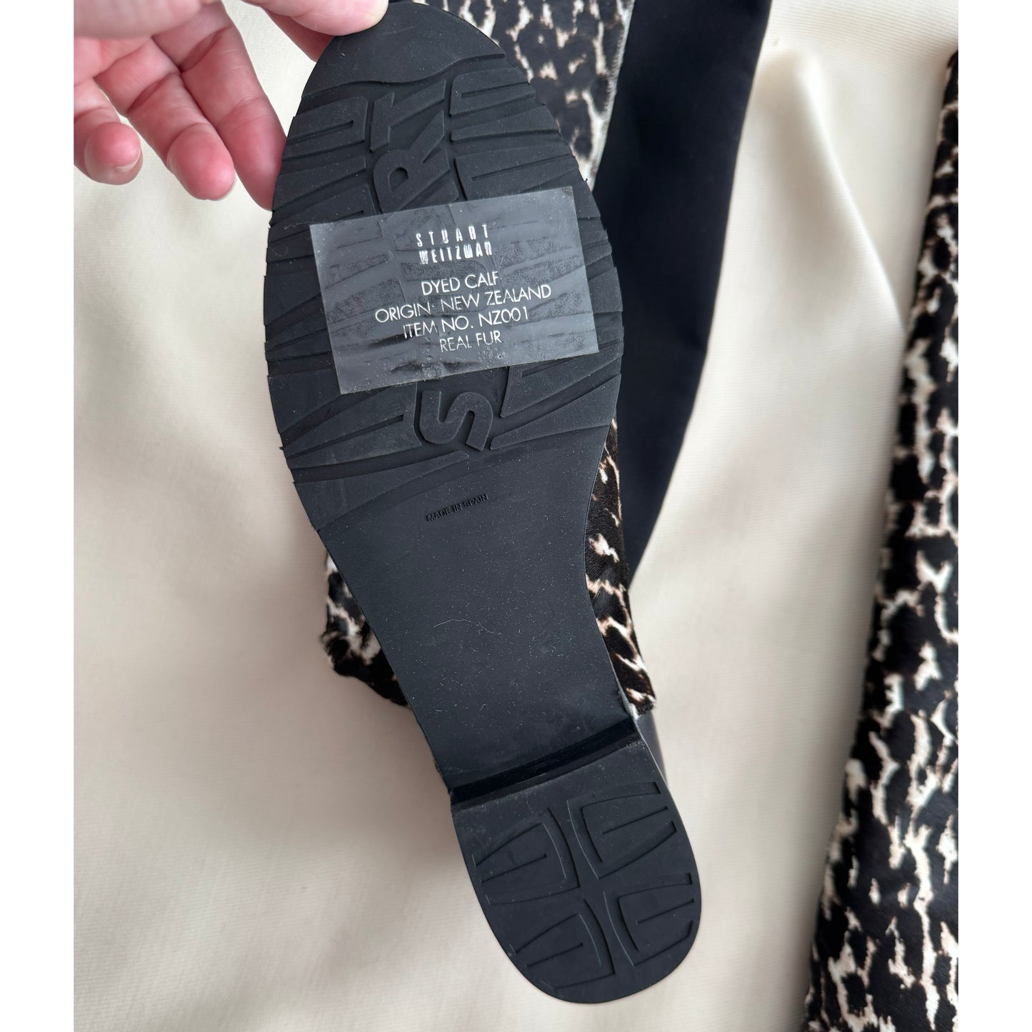 Stuart Weitzman Leopard Calf Hair Over the Knee Boot, size 9.5