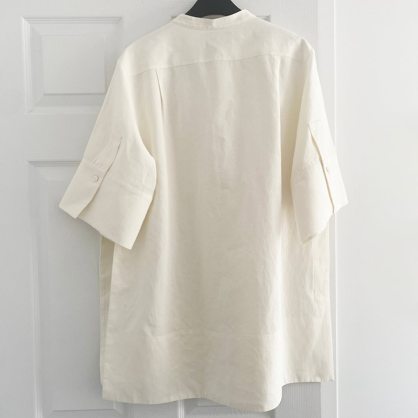 Studio Nicholson "Suma" Coated Linen Tunic in Ivory, size 0 (XS/S)