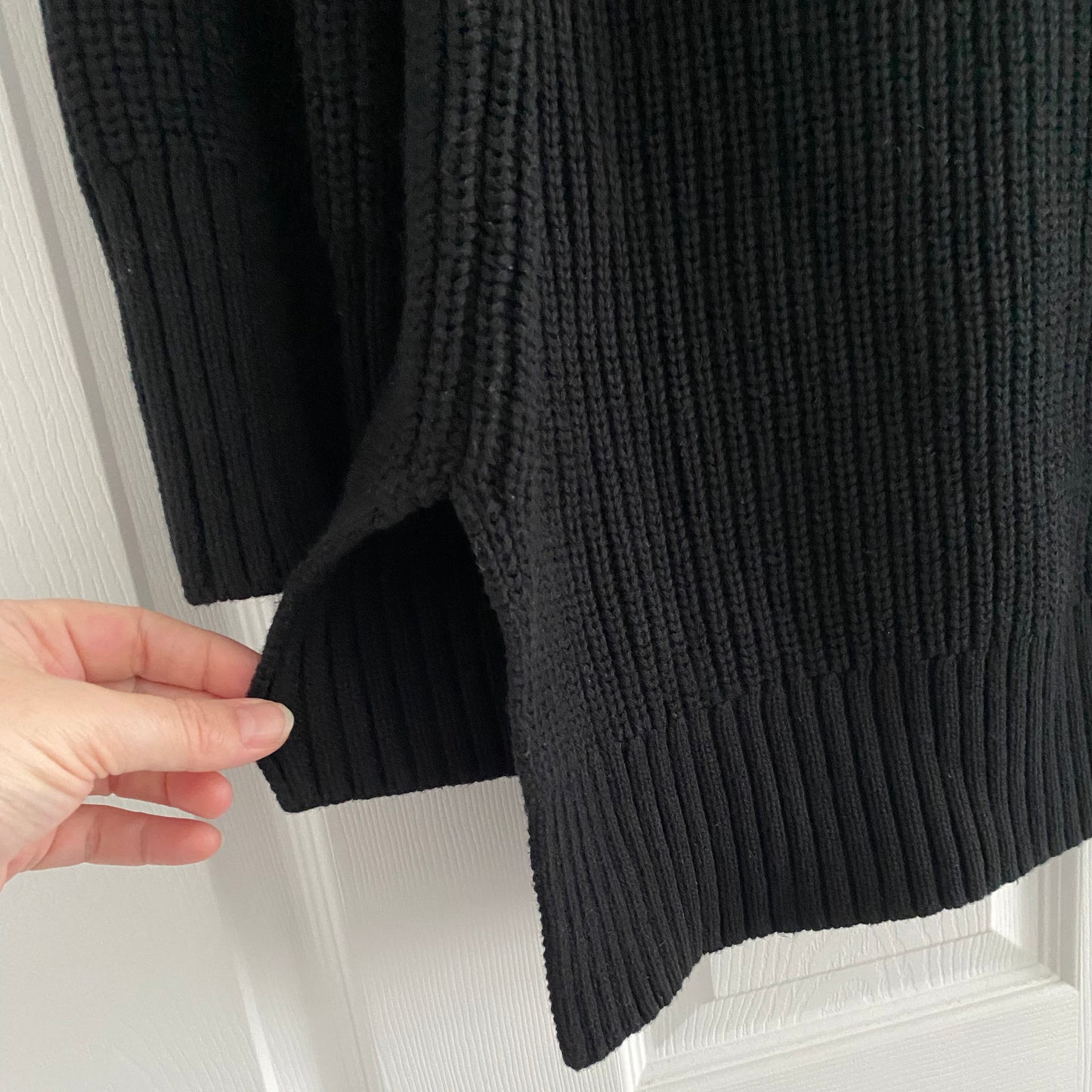 Stylein "Alain" Ribbed Knit Sweater in Black, size XS