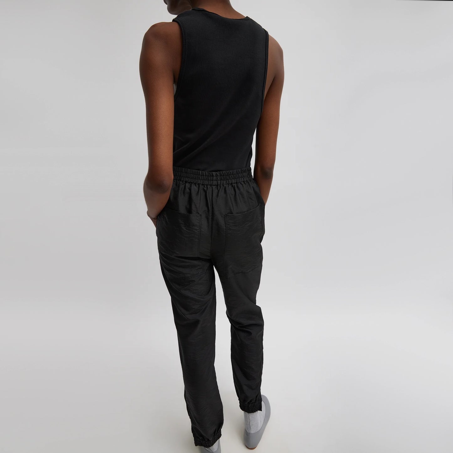 Tibi "Kat" Nylon Jogger in Black, size XL