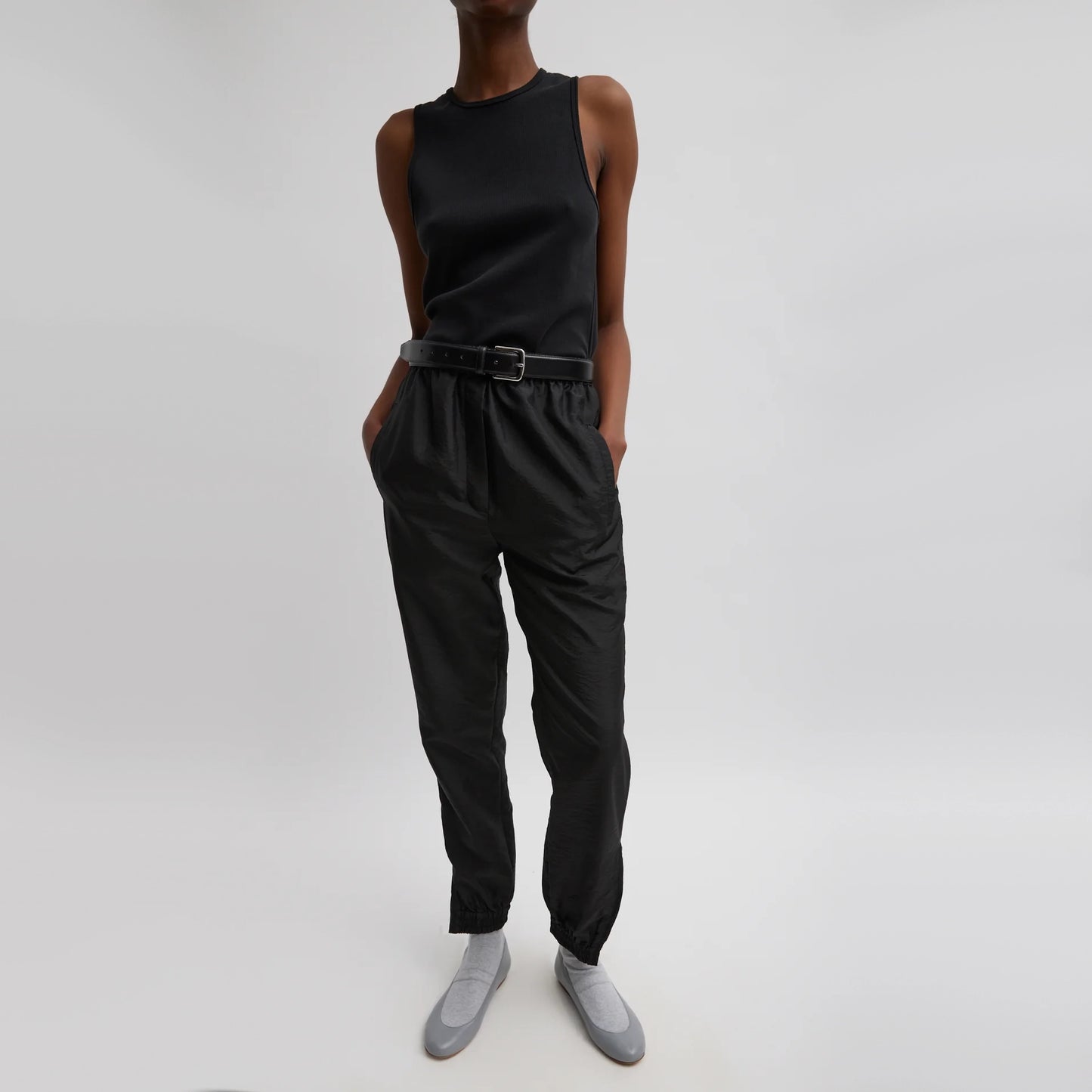 Tibi "Kat" Nylon Jogger in Black, size XL