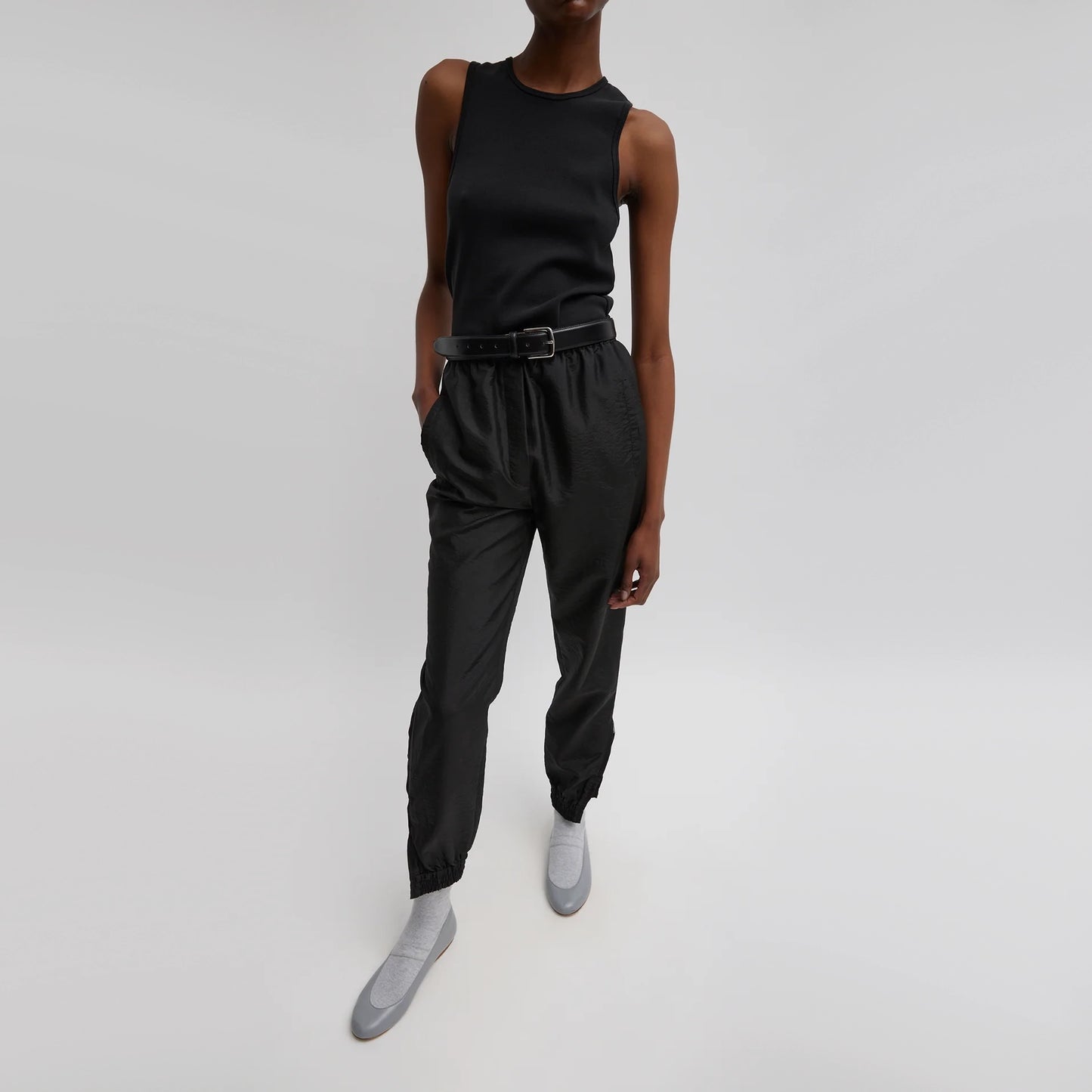 Tibi "Kat" Nylon Jogger in Black, size XL