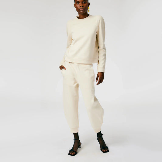 Tibi "Calder" Sweatpant in Ivory, size XL (Regular Length)