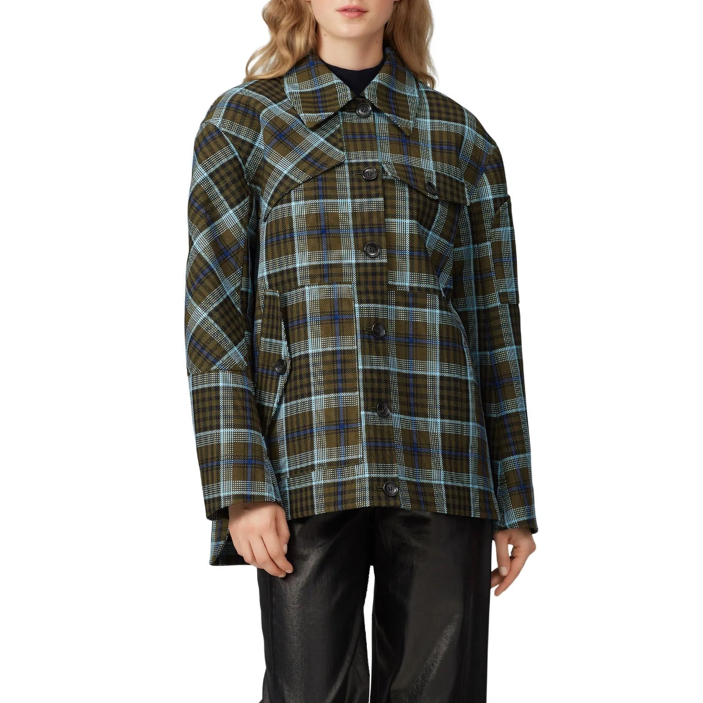 Tibi Spencer Plaid Workmans Jacket, size Medium