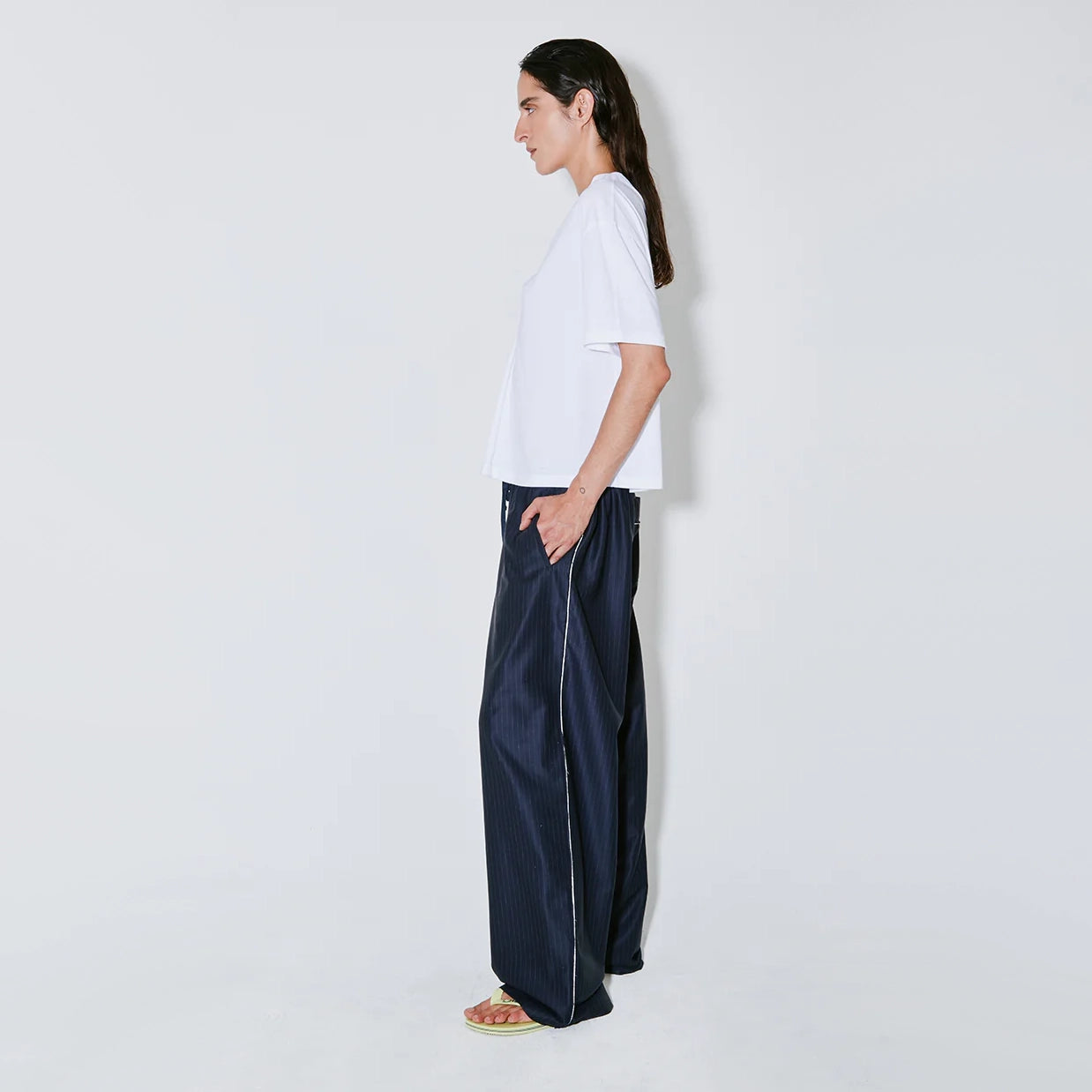 Facon Jacmin "Pieter" pants in Navy/White Stripe, size 40