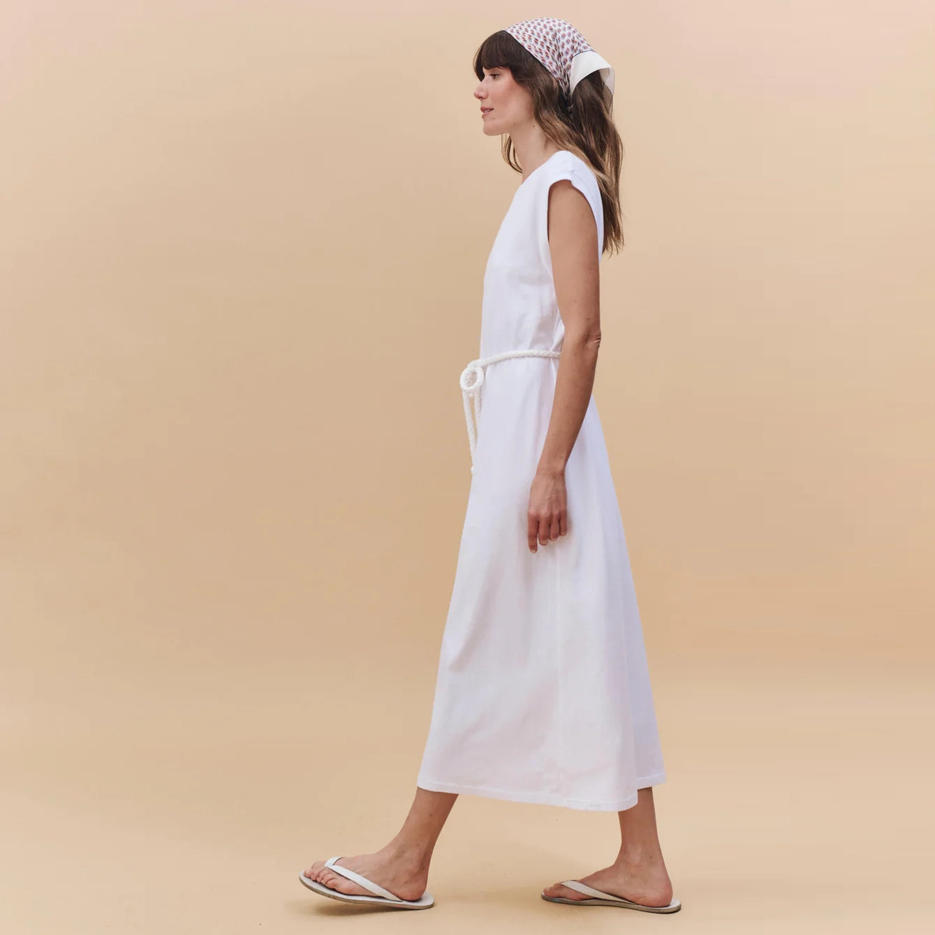 THE GREAT "The Square" Tee-Shirt Dress in White, size "1" (size small)