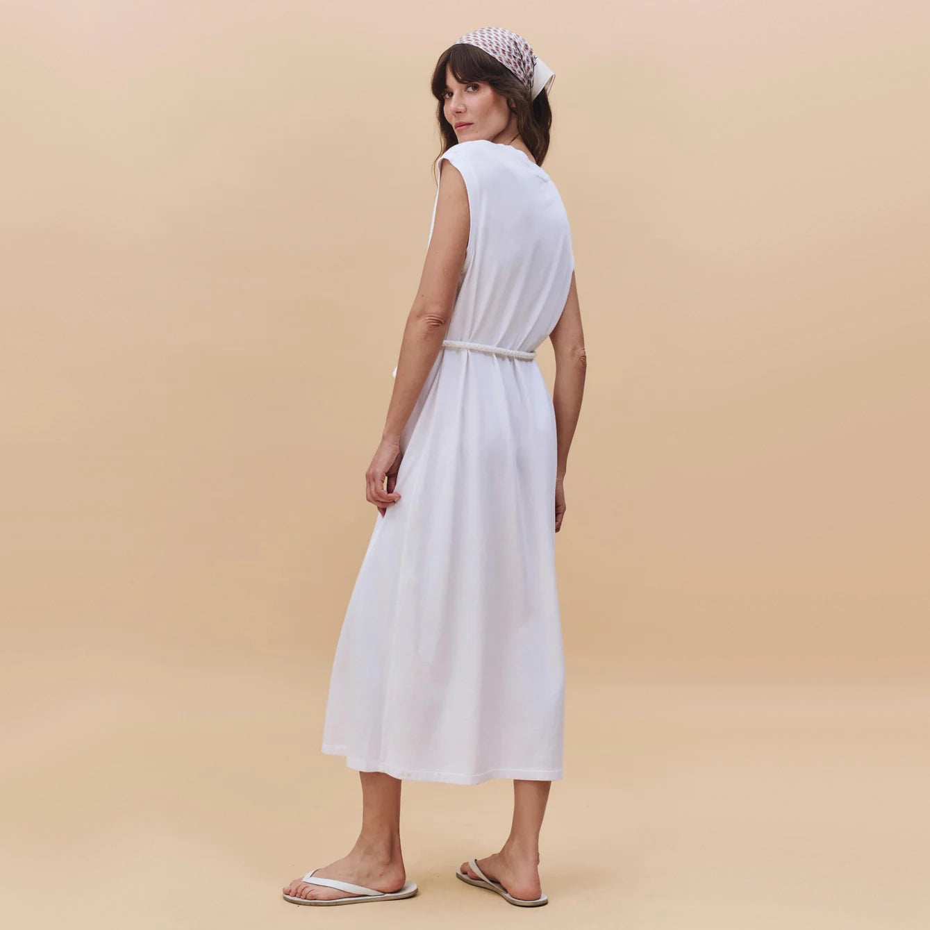 THE GREAT "The Square" Tee-Shirt Dress in White, size "1" (size small)