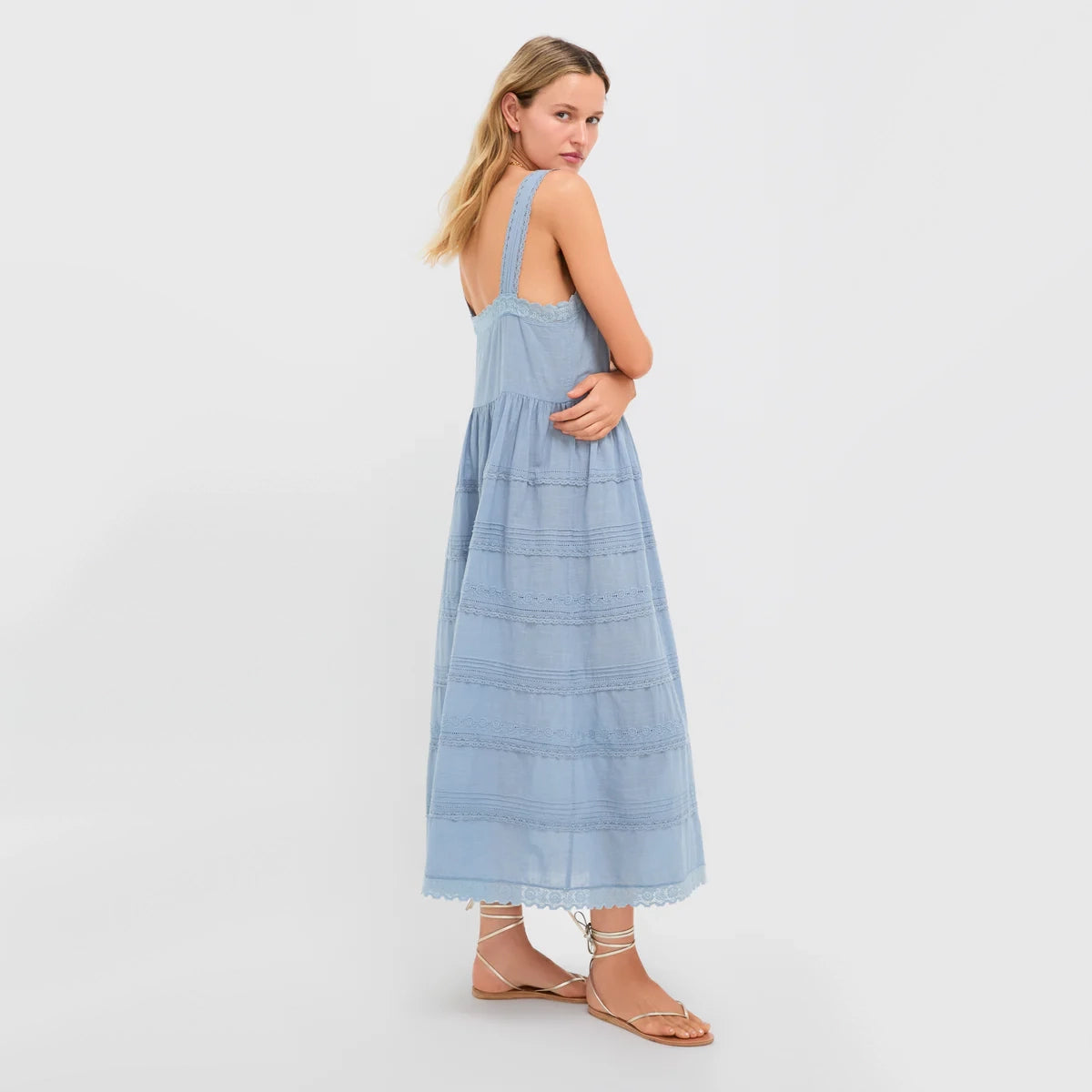 THE GREAT "Reverie" Dress in Pale Blue, size "3" (fits 8/10 ish)