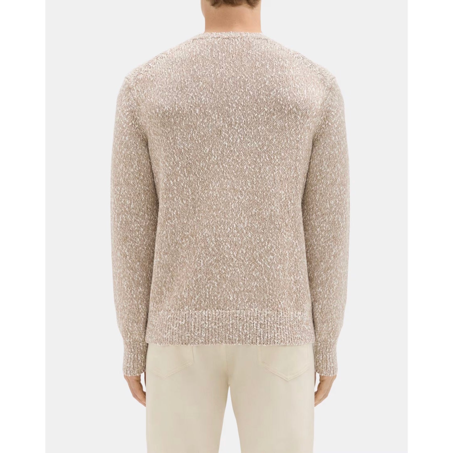 Theory "Mauno" Crew Neck Sweater in Heathered Tan, size Small