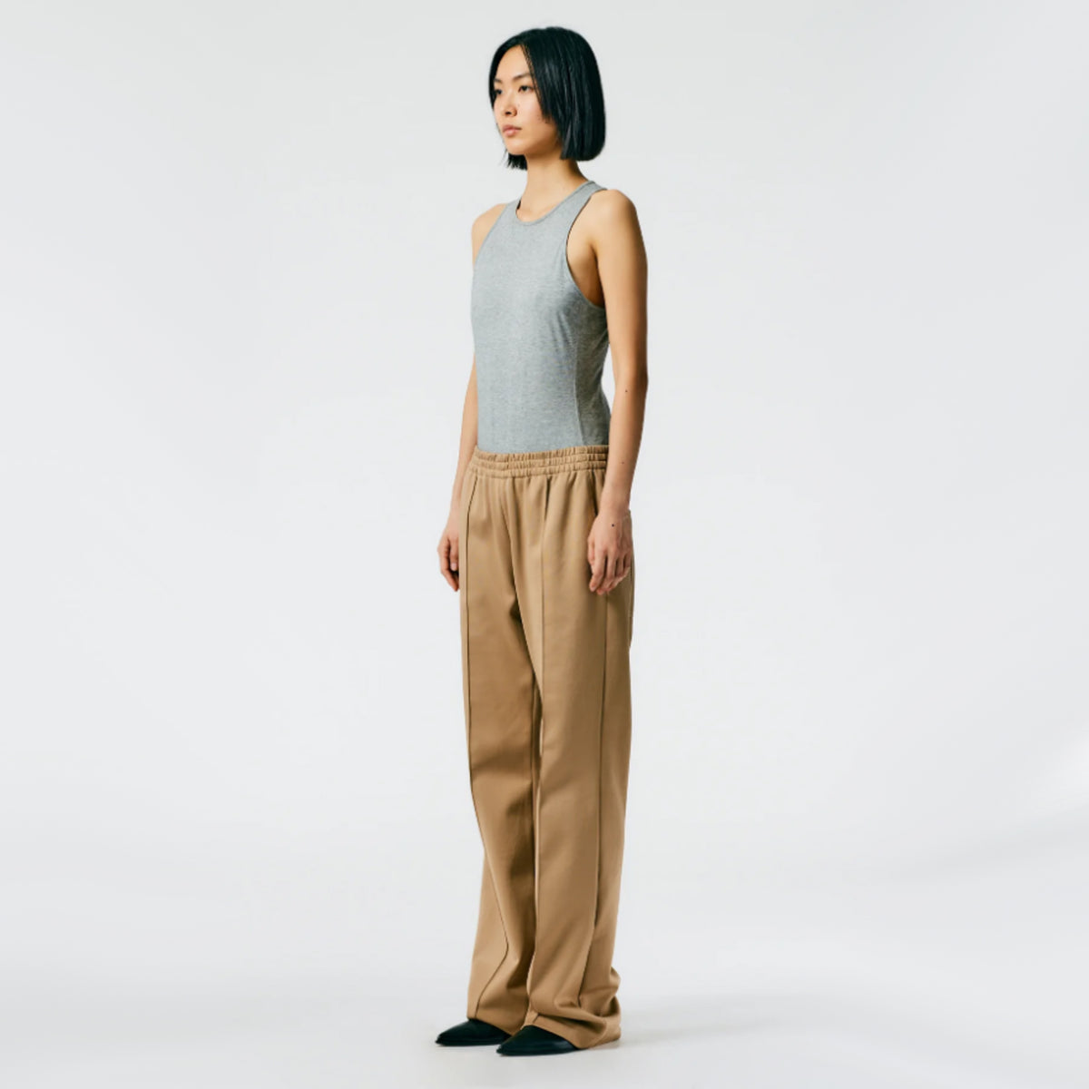 Tibi Active Knit "Scottie" Joggers in Tan, size Large