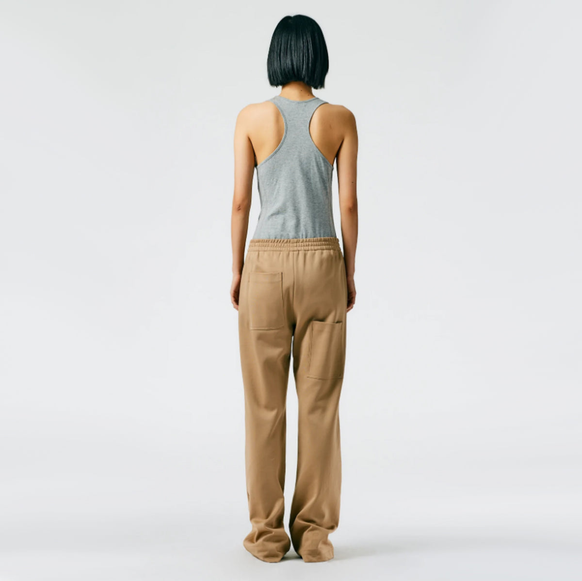 Tibi Active Knit "Scottie" Joggers in Tan, size Large