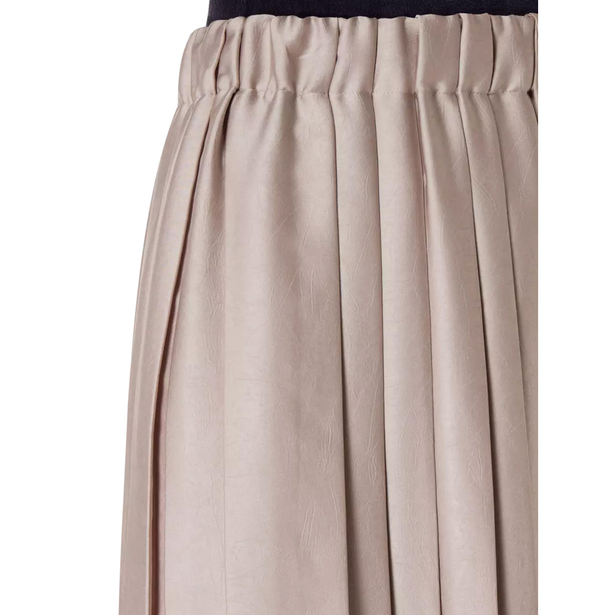 Tibi Feather Weight Pleated Twill Pull On Skirt in Light Tan, size XL