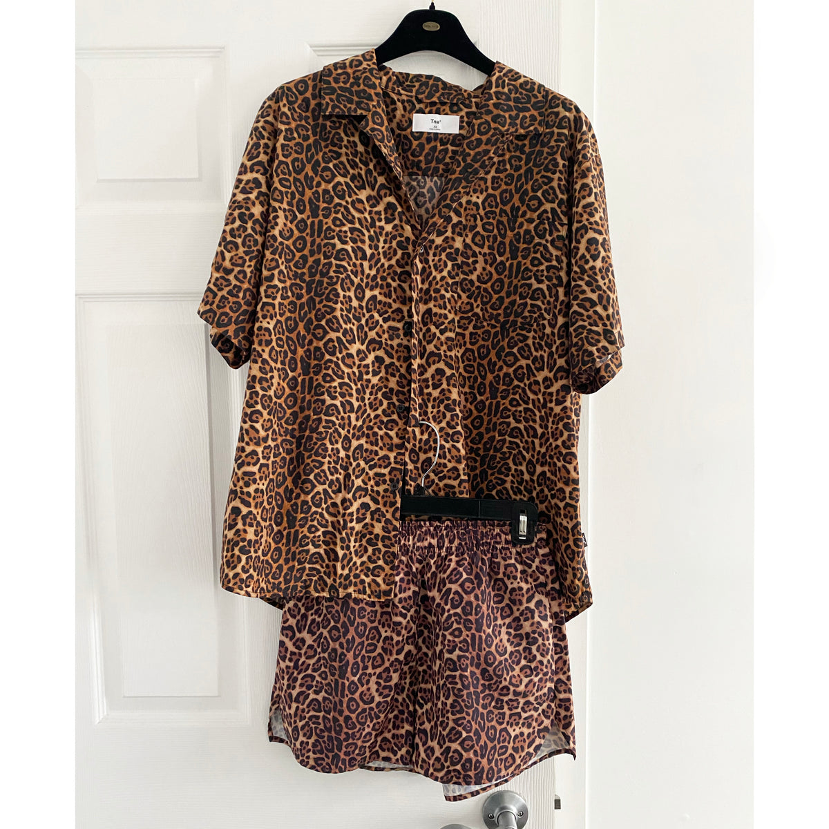 Chemise oversize à imprimé léopard TNA, taille XS