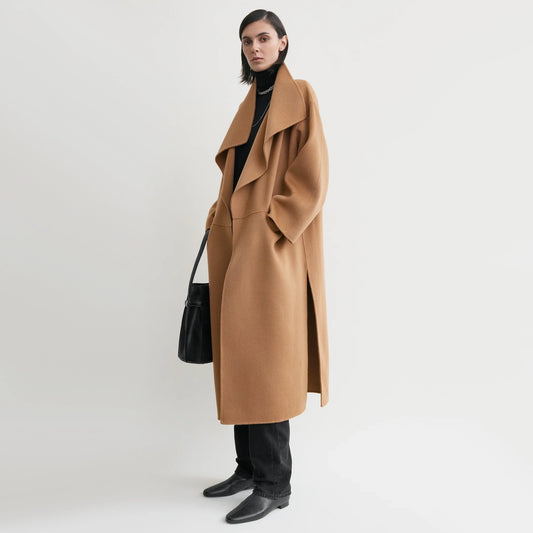 Totême Signature Doubleface Wool Coat in Camel, size Medium