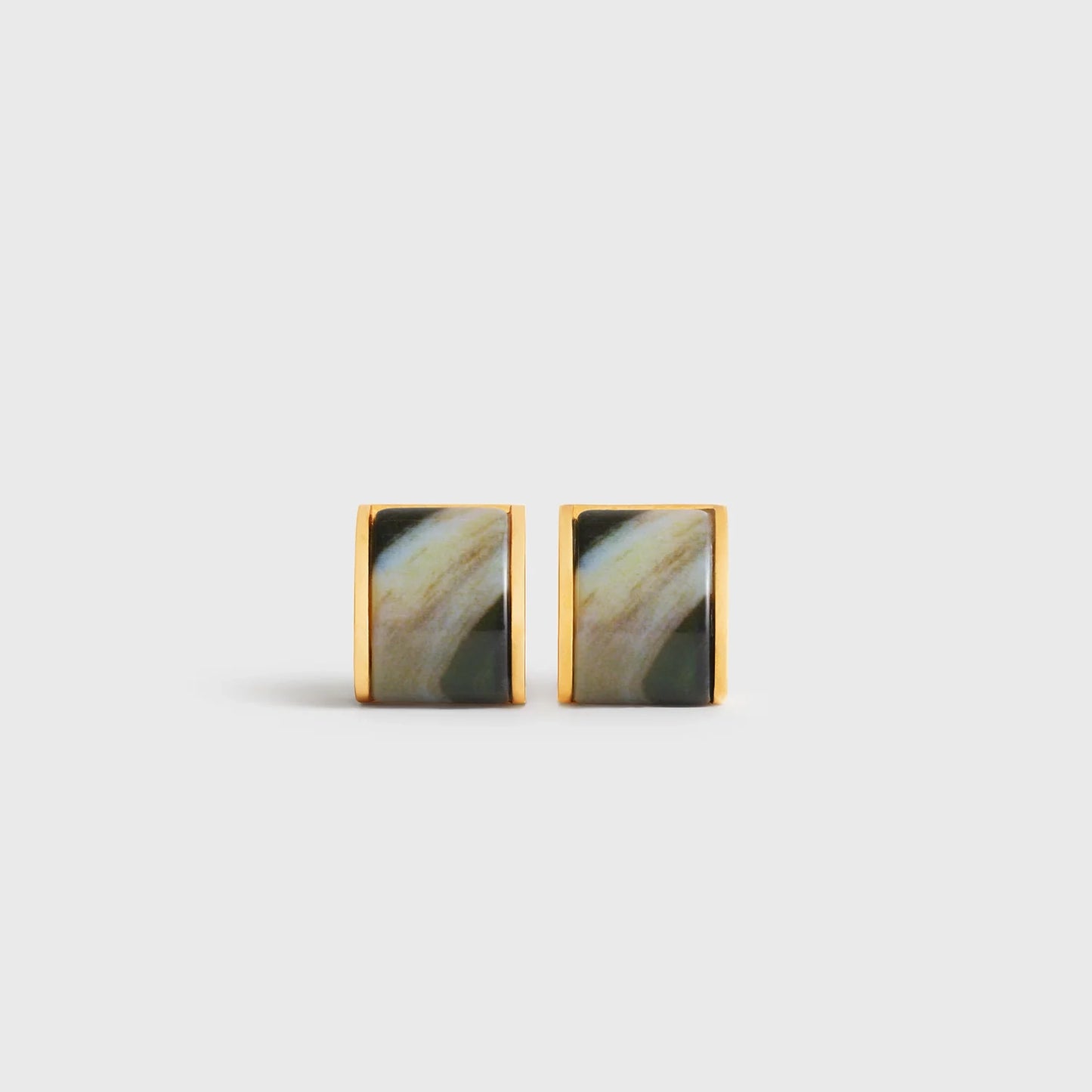 Toteme Petite Signature Hoop Earring in Beige/Gold