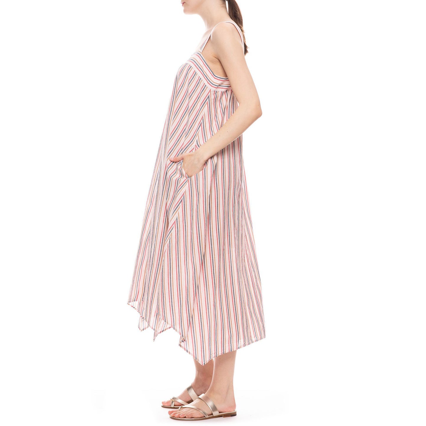 Xirena "Tatum" Striped Dress in Pink/Natural, size Small