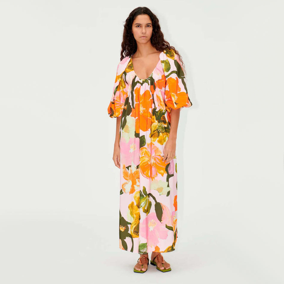 Stine Goya "Teresa" Floral Print Midi Dress, size Small