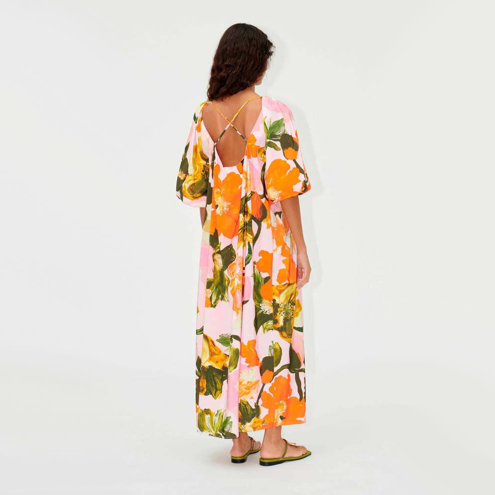 Stine Goya "Teresa" Floral Print Midi Dress, size Small
