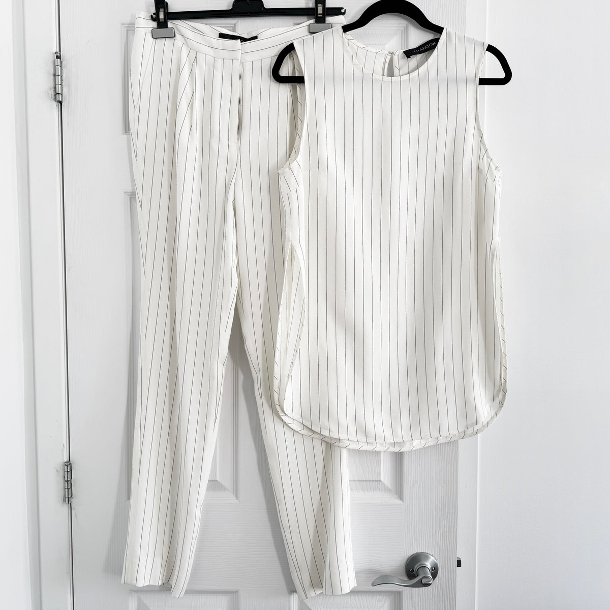 Thakoon Pinstripe Top and Pants Set, size 6