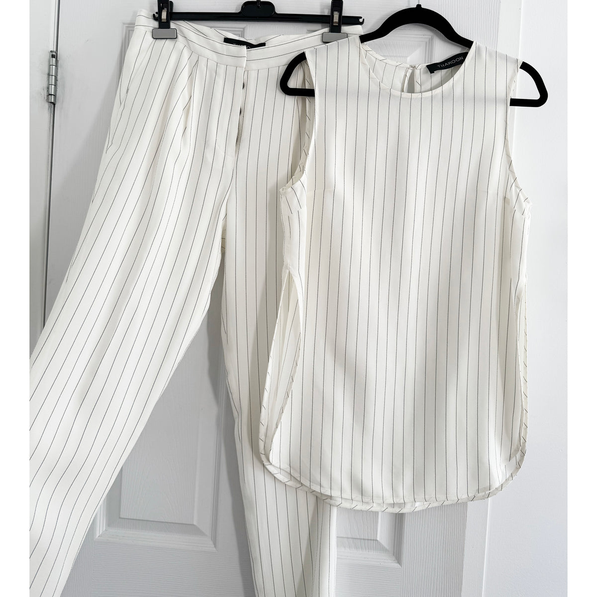Thakoon Pinstripe Top and Pants Set, size 6