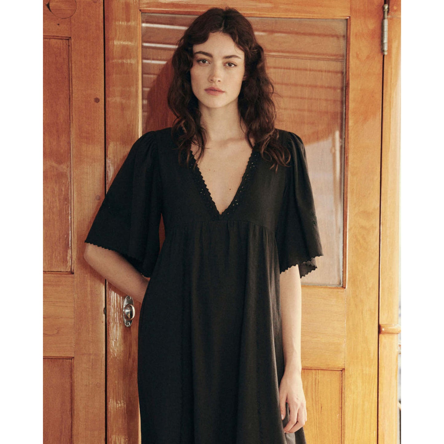 THE GREAT "Arbor" Dress in Black, size "3" aka size large