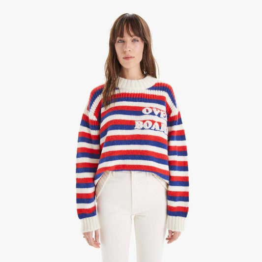 Mother Denim "The Biggie" Overboard Striped Jumper in Red/Blue, size Small (fits S/M)