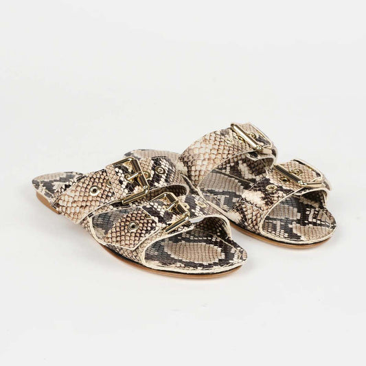 Jamie Haller Double Strap Sandals in Snakeskin, size 39 (fits 8.5)