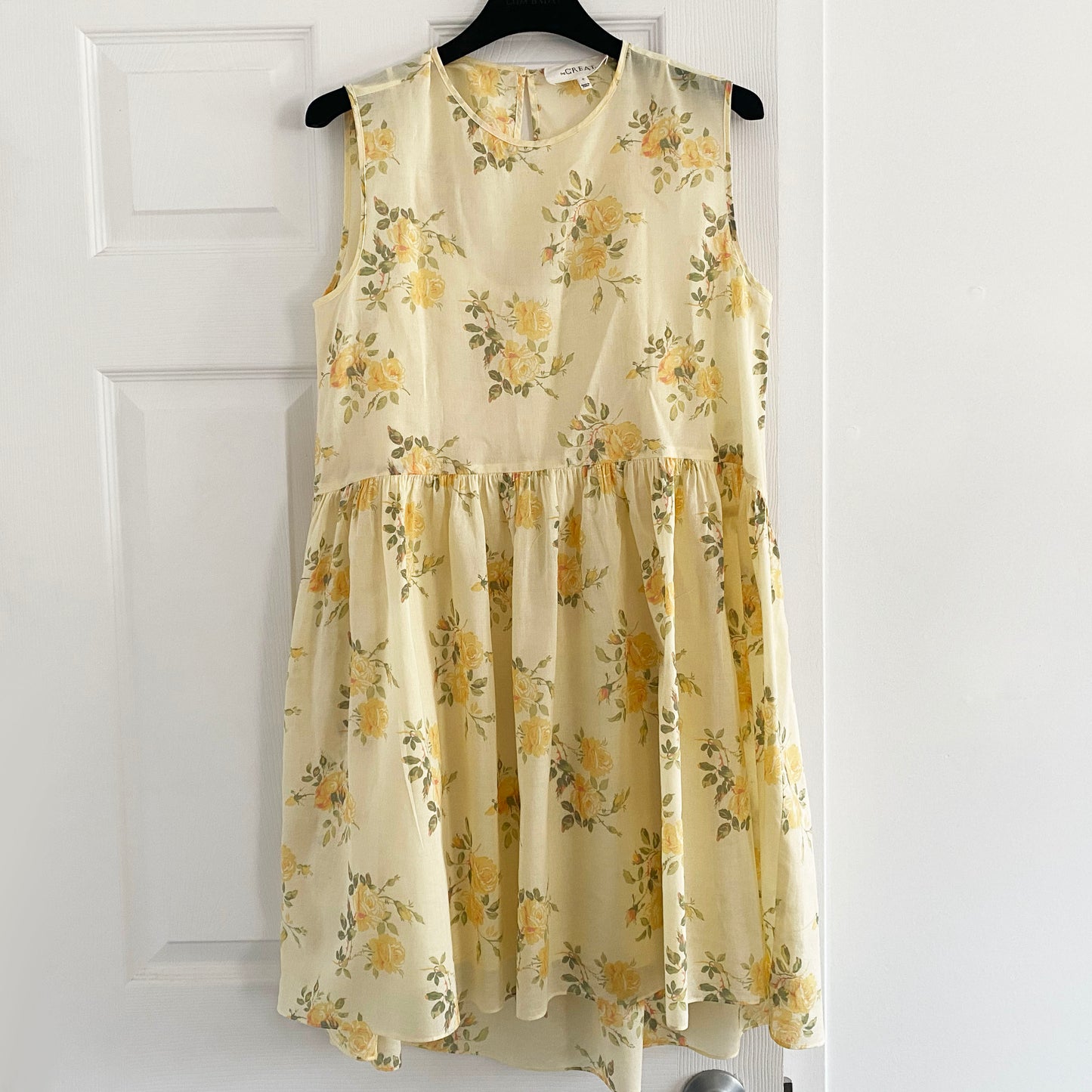 The Great Yellow Floral Printed Cotton Dress, size "0" (XS)