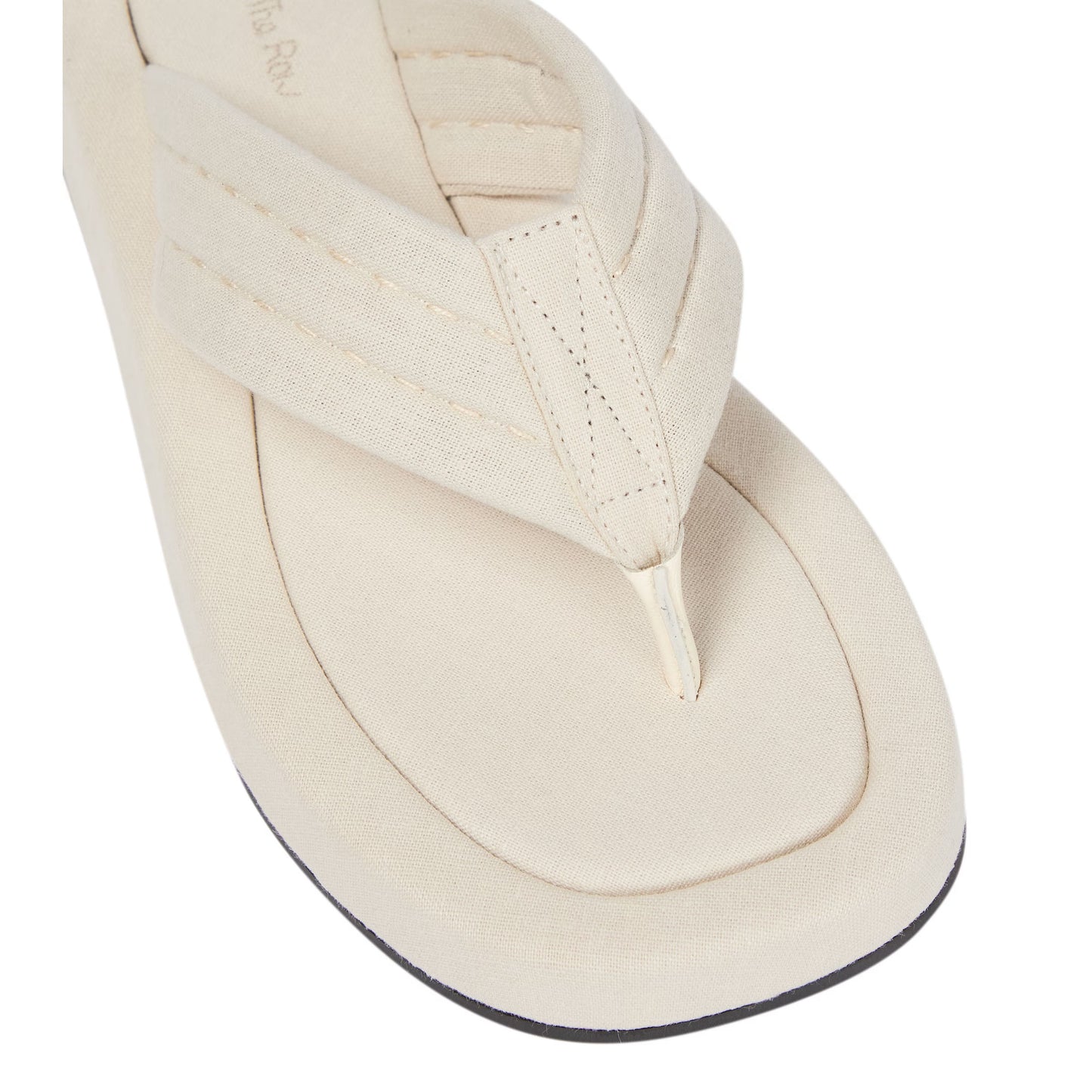 The Row "Ginza" Slides in Ivory Canvas, size 39