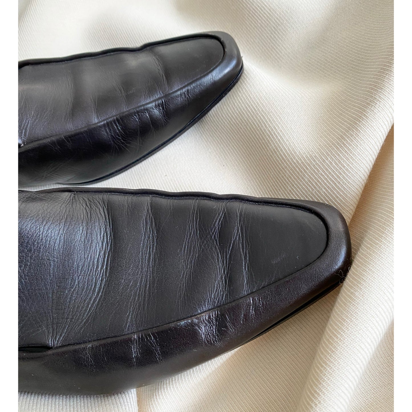 The Row Minimalist Leather Loafer in Dark Brown, size 39