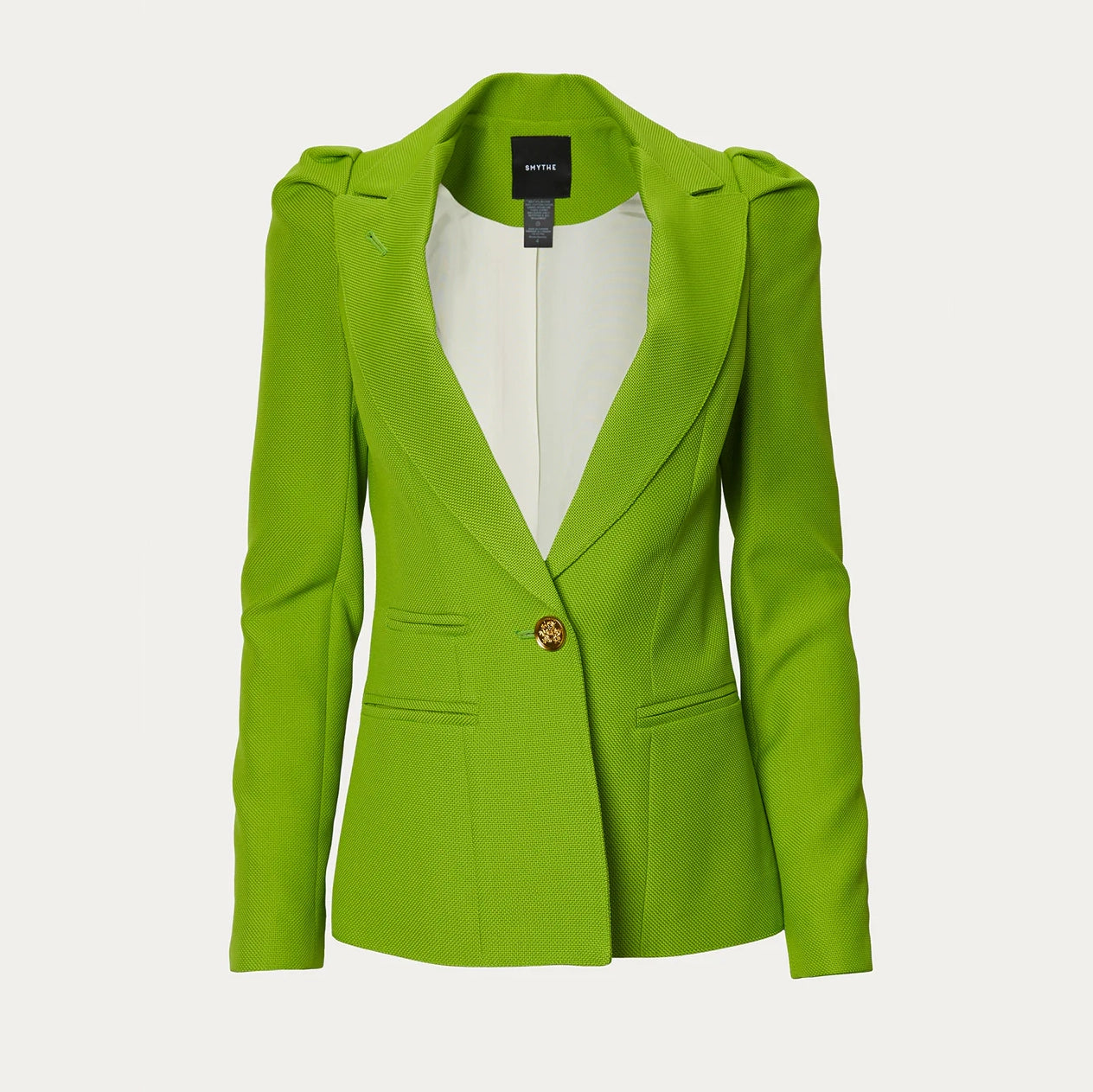 Smythe Box Pleat Blazer in Lime Green, size 4 (fits size 2)