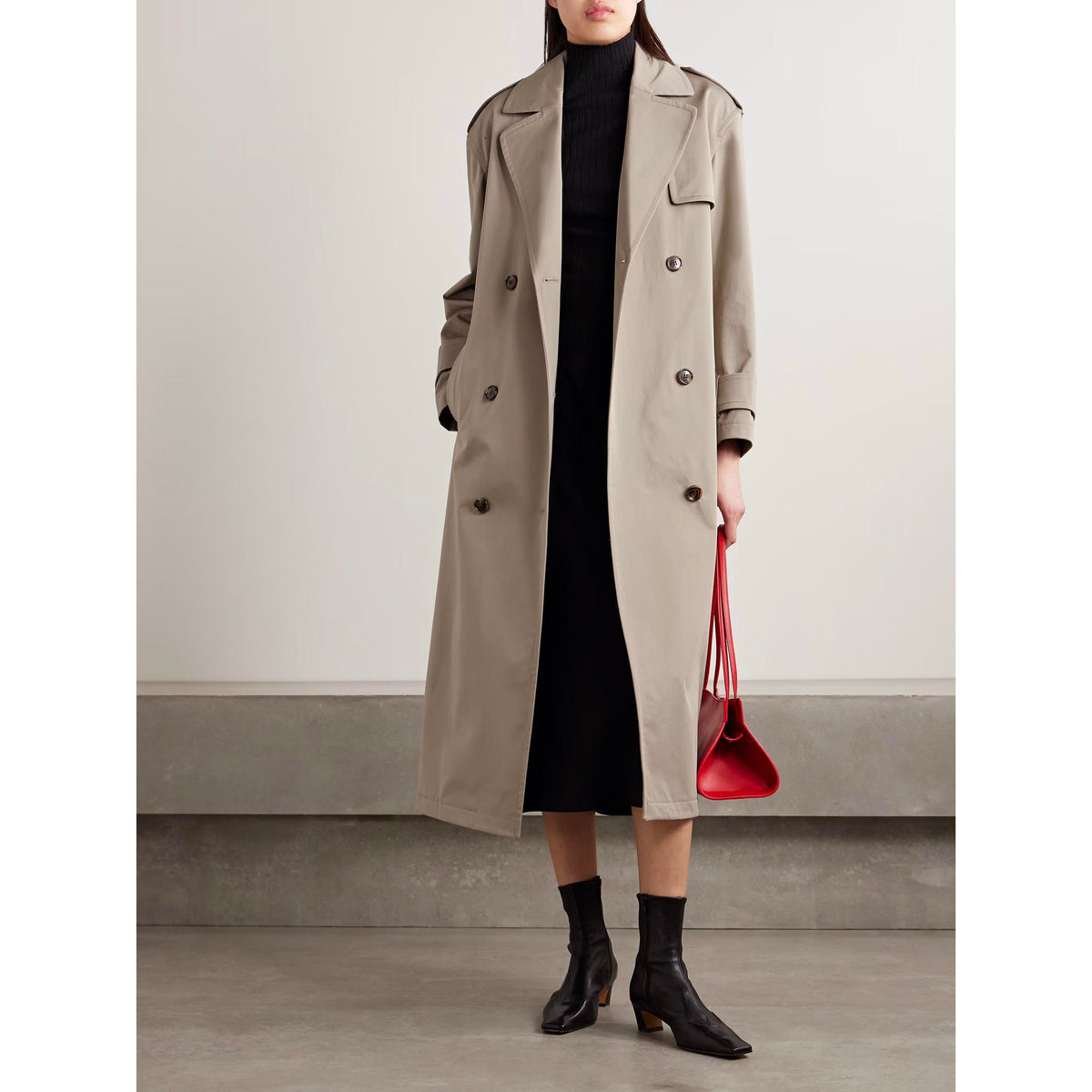Theory Oversize Double Breasted Trench Coat, size Medium