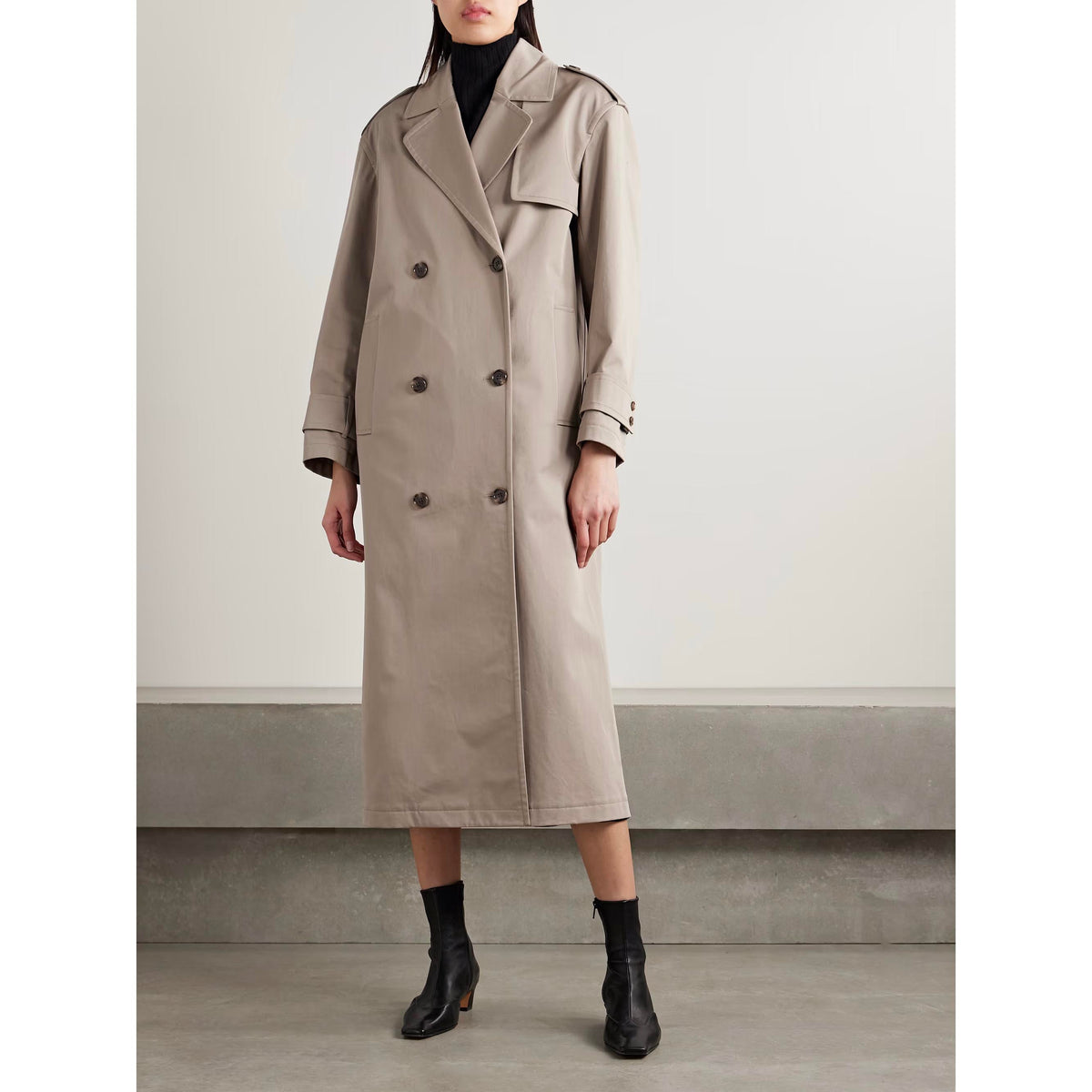 Theory Oversize Double Breasted Trench Coat, size Medium