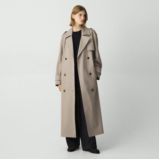Theory Oversize Double Breasted Trench Coat, size Medium