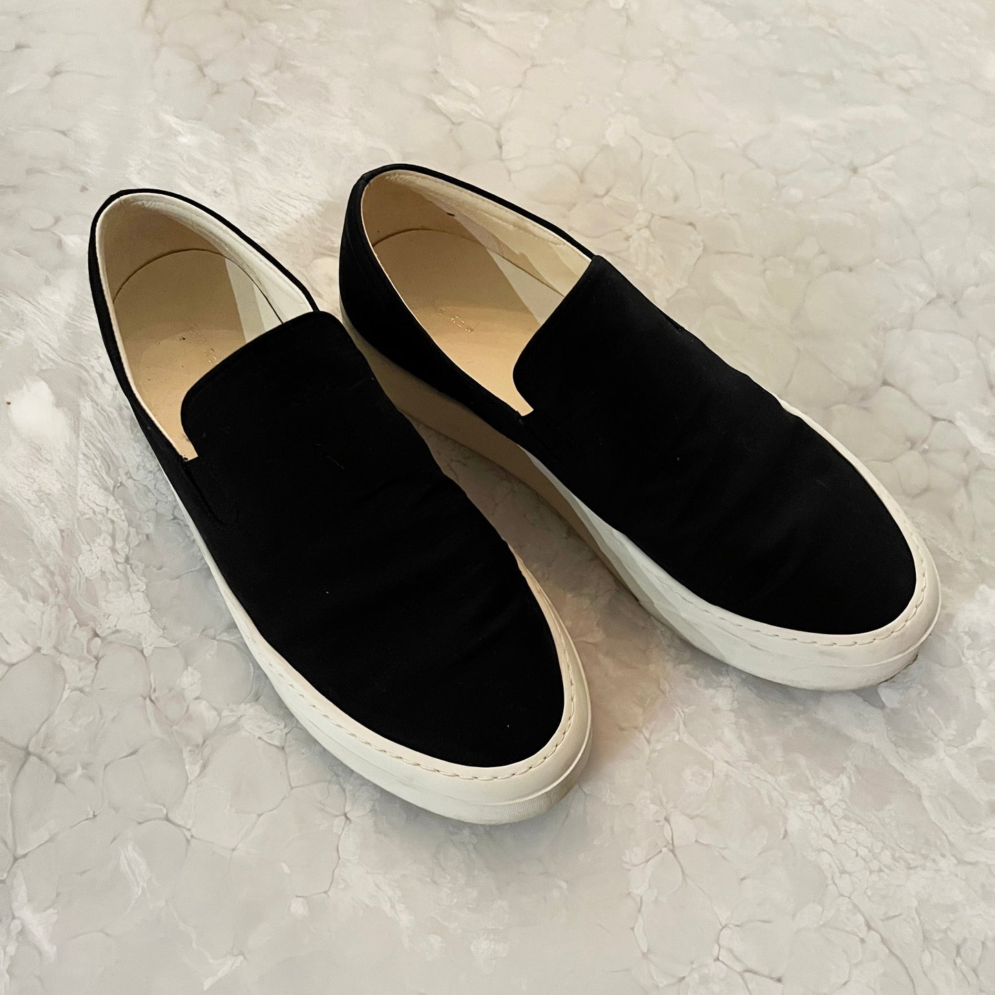 The Row Slip on Canvas Sneakers in Black, size 38.5