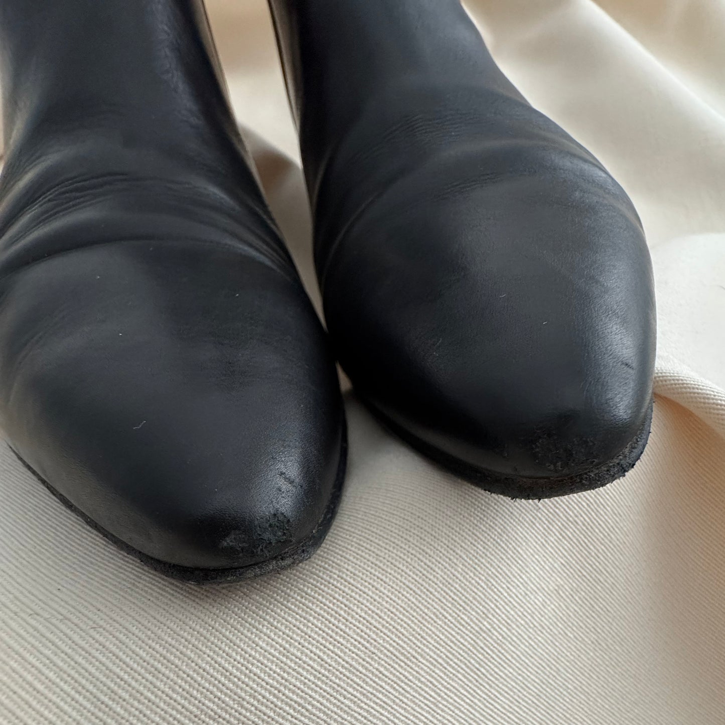 The Row "Ambra" Pointy Toe Ankle Boot in Black, size 40