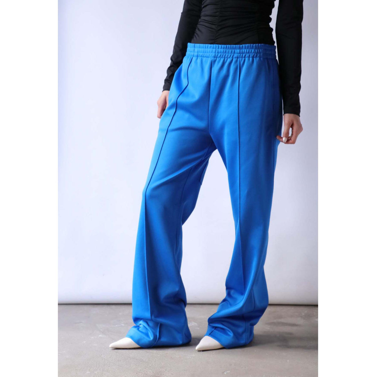 Tibi Active Knit "Scottie" Joggers in Sapphire Blue, size Medium