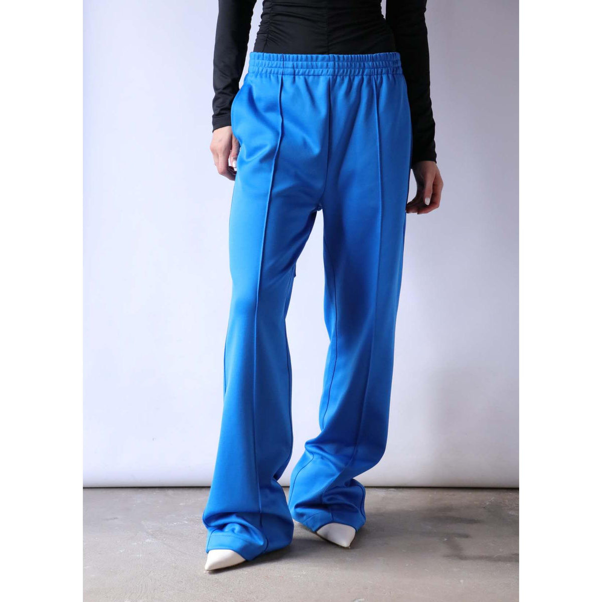 Tibi Active Knit "Scottie" Joggers in Sapphire Blue, size Medium