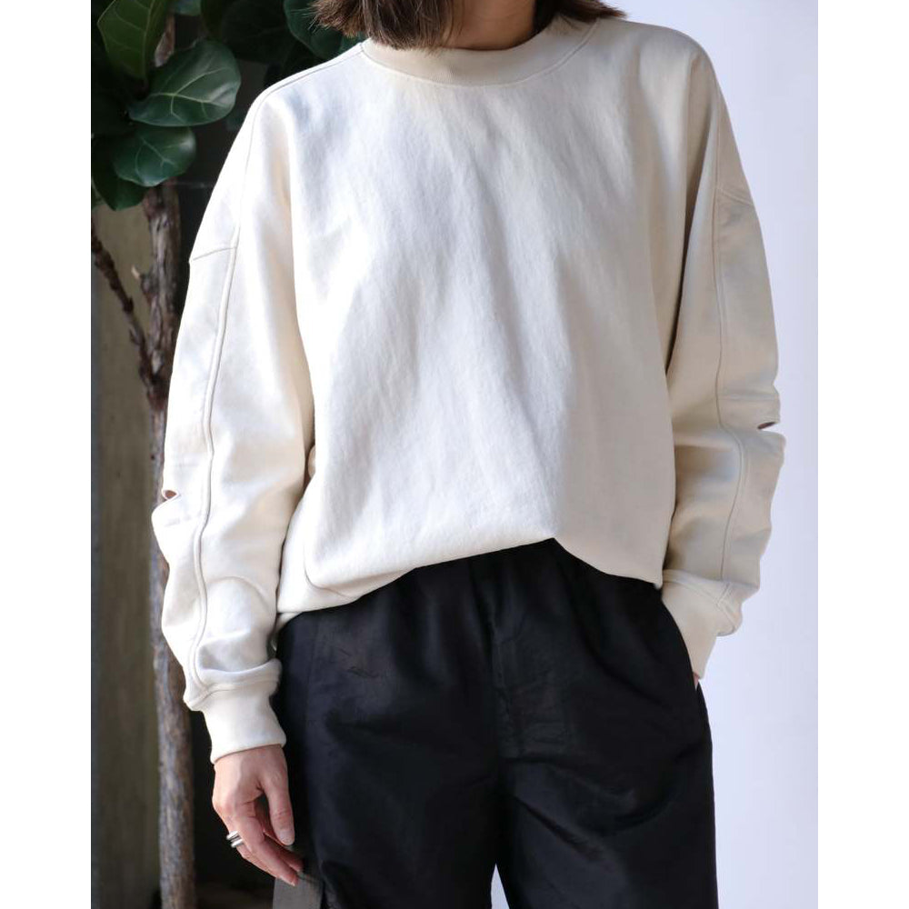 Tibi Cocoon Sweatshirt in Ivory, size XXS