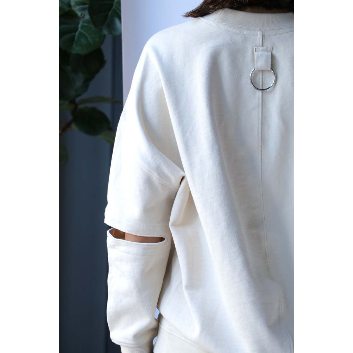 Tibi Cocoon Sweatshirt in Ivory, size XXS