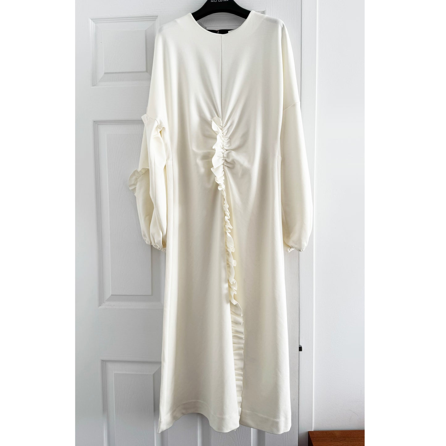Tibi "Bond" Stretch Knit Open Back Dress in Ivory, size 10
