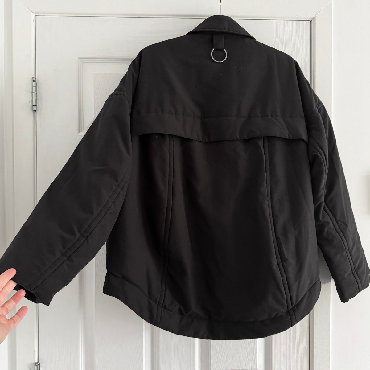 Tibi Clyde Padding Shirt Jacket in Black, size Small