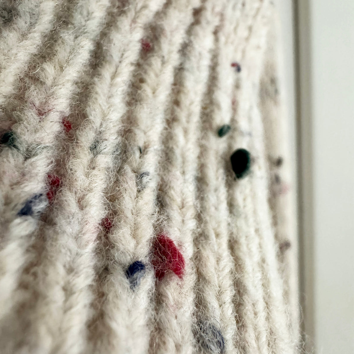 Tibi Confetti Shrunken Crewneck Pullover in "Cream Multi", size Large