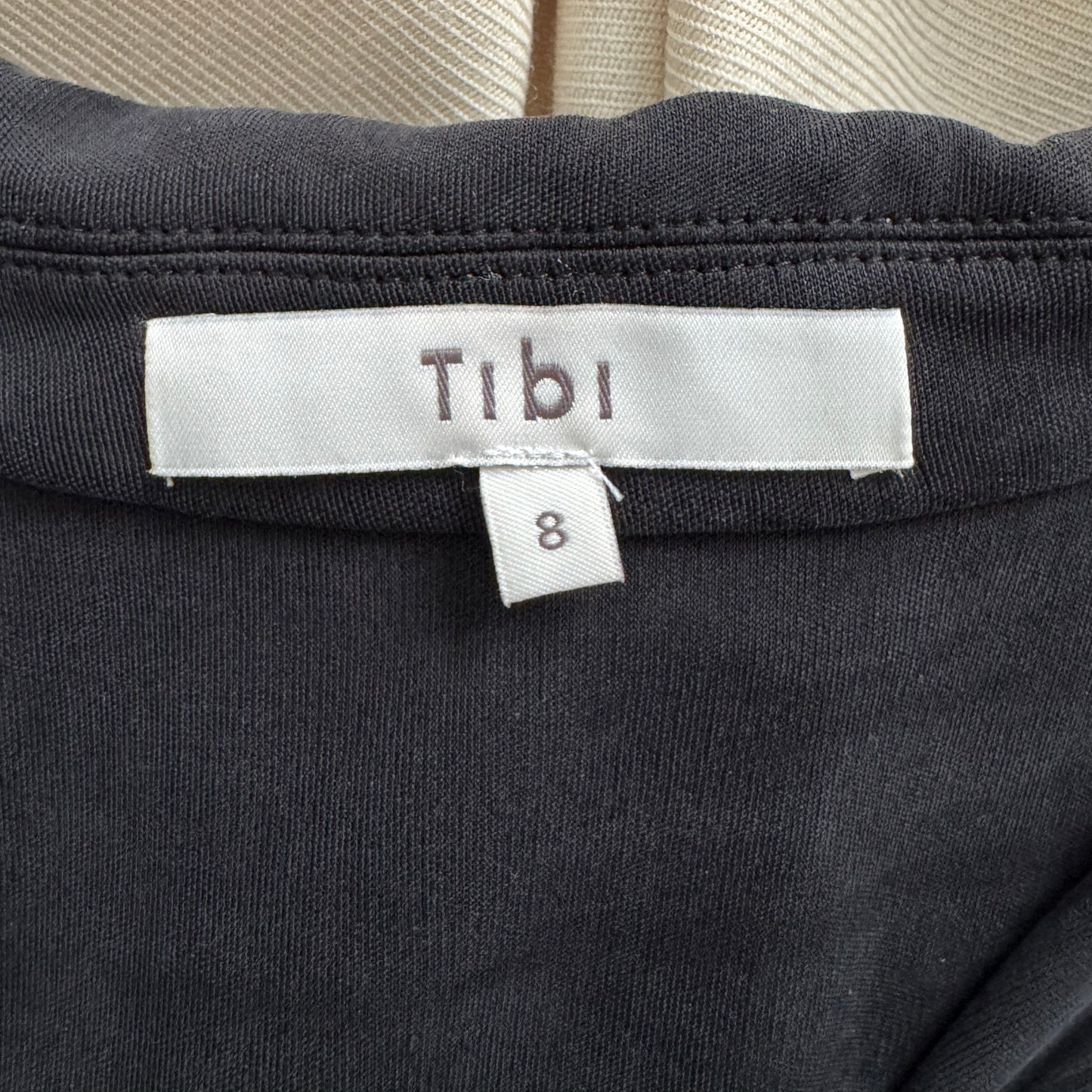Tibi Deeba Cupro Slim Shirt in Black, size 8