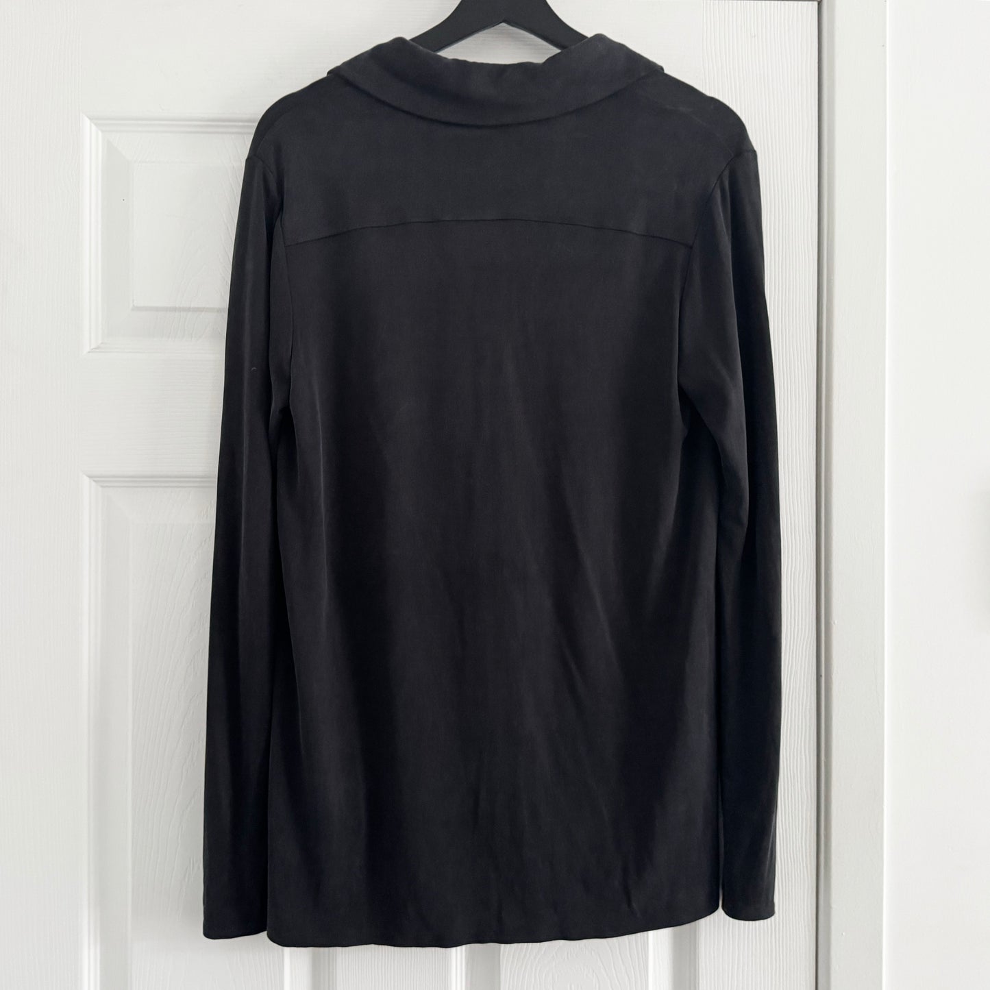 Tibi Deeba Cupro Slim Shirt in Black, size 8