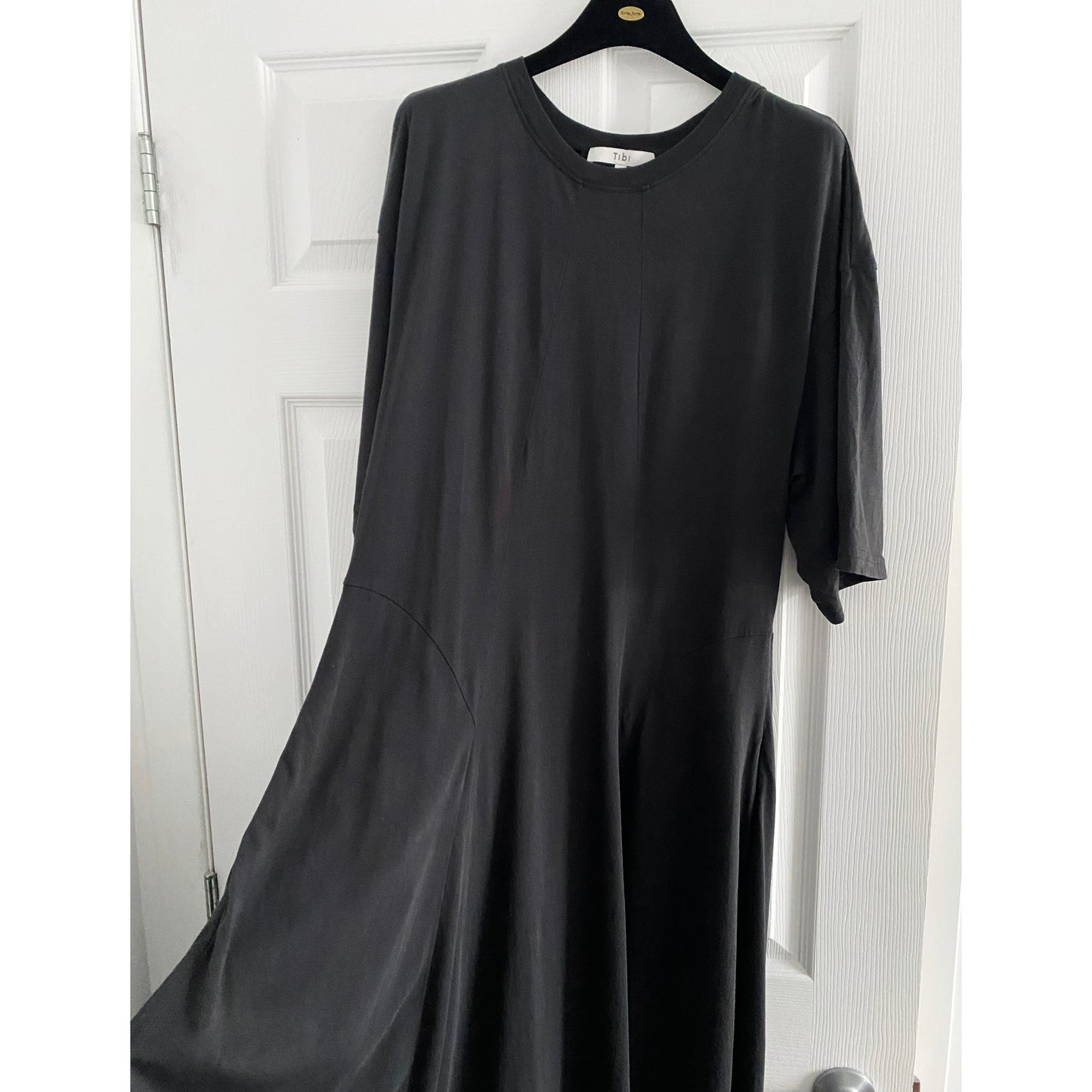 Tibi T-Shirt Dress in Black, size Medium (fits M/L)