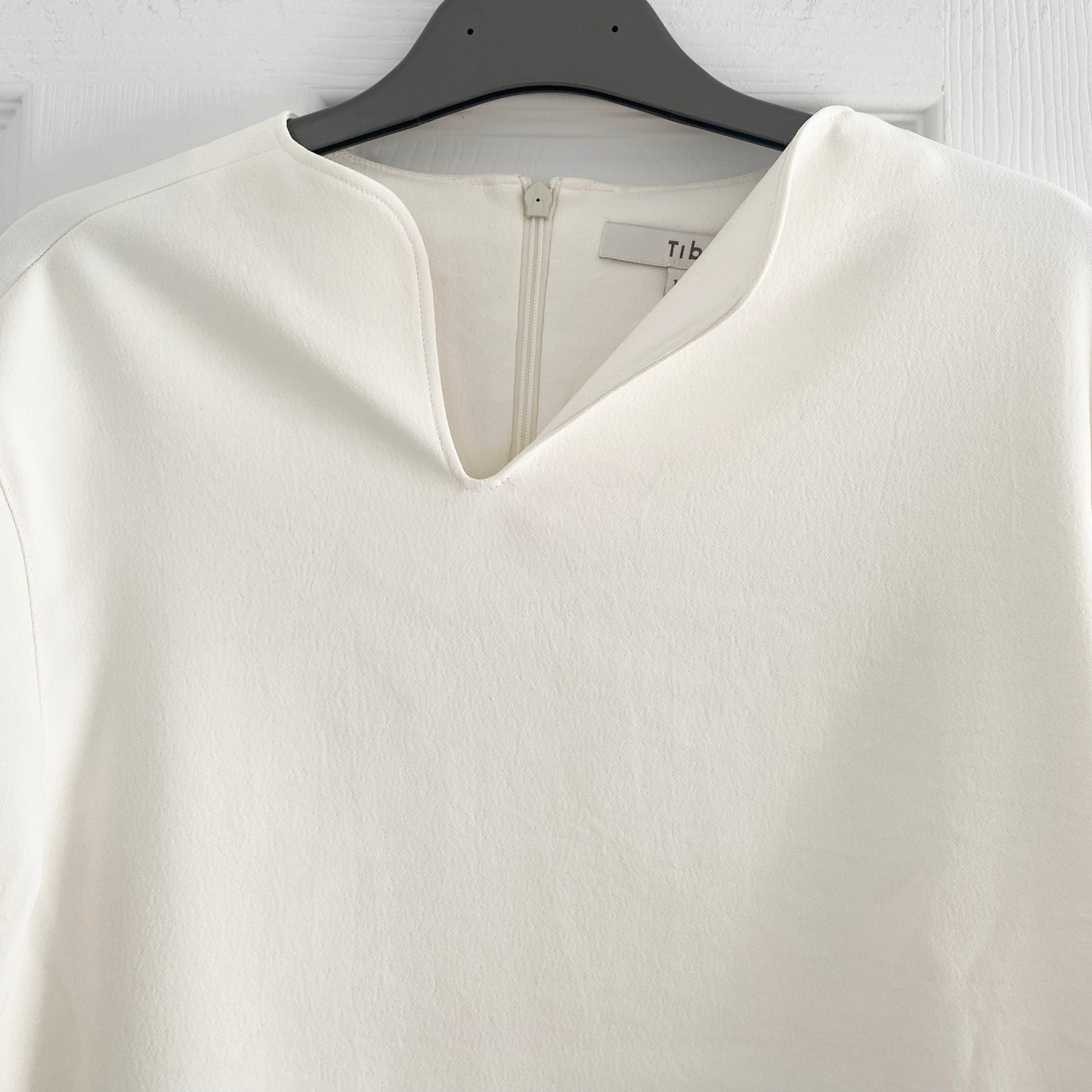 Tibi Squiggly Long Sleeve Top in Ivory, size 10