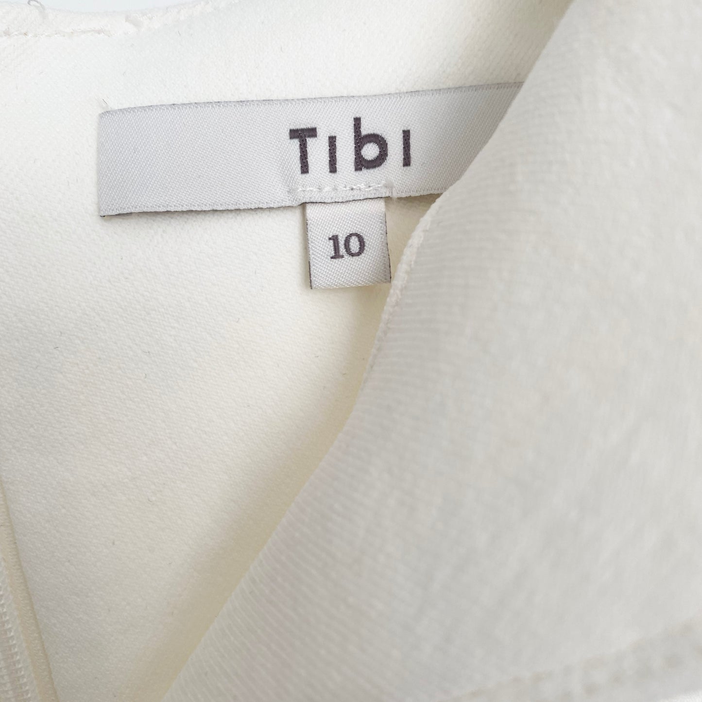 Tibi Squiggly Long Sleeve Top in Ivory, size 10