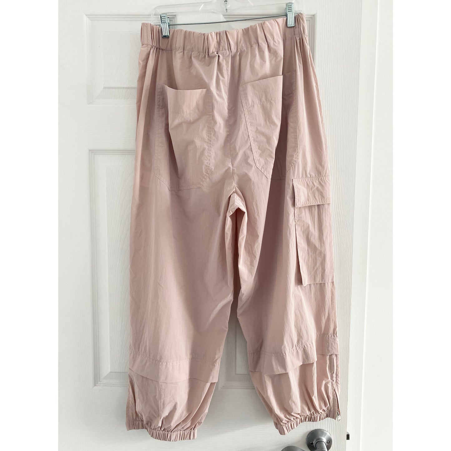 Tibi Crispy Nylon "Wilt" Jogger in "Powder Pink", size Large